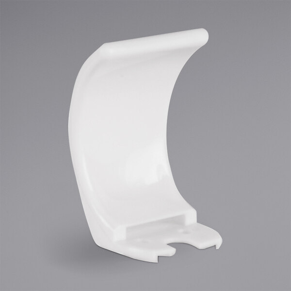 A white plastic curved spout guard.