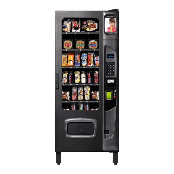 Selectivend Evolution 28-Selection Frozen Food Vending Machine with Coin Mechanism, Bill Validator, and Card Reader