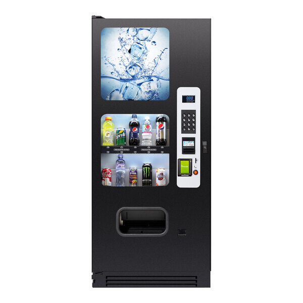 Selectivend 10-Selection Cold Drink Vending Machine with Coin Mechanism, Bill Validator, and Card Reader