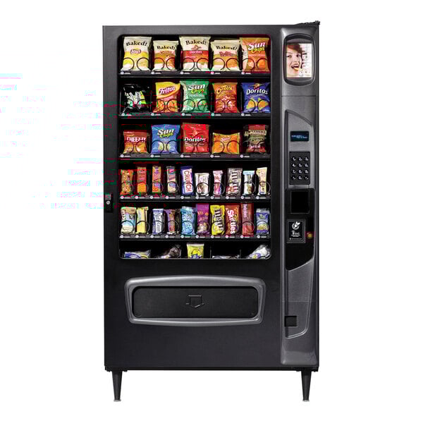 A Selectivend snack vending machine with 40 selections on shelves.