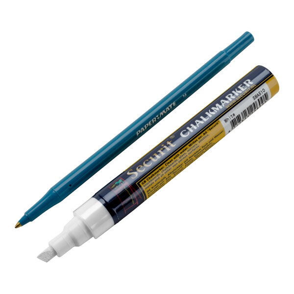 American Metalcraft BLSMA510WT Securit All-Purpose Small Tip White Chalk Marker - 2/Pack