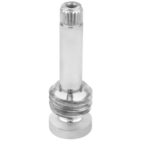 A close-up of a chrome cylindrical object with a metal cap.