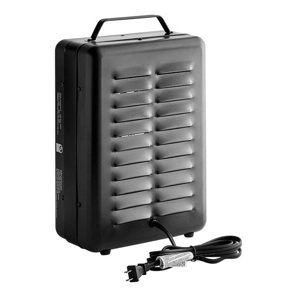 A black rectangular Boltic Portable Electric Milkhouse Heater with a cord and vent.