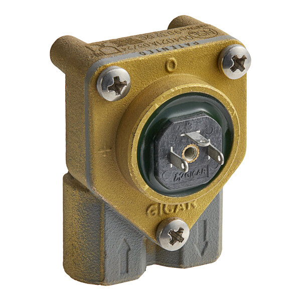 A yellow and silver Estella Caffe Flowmeter Doser.