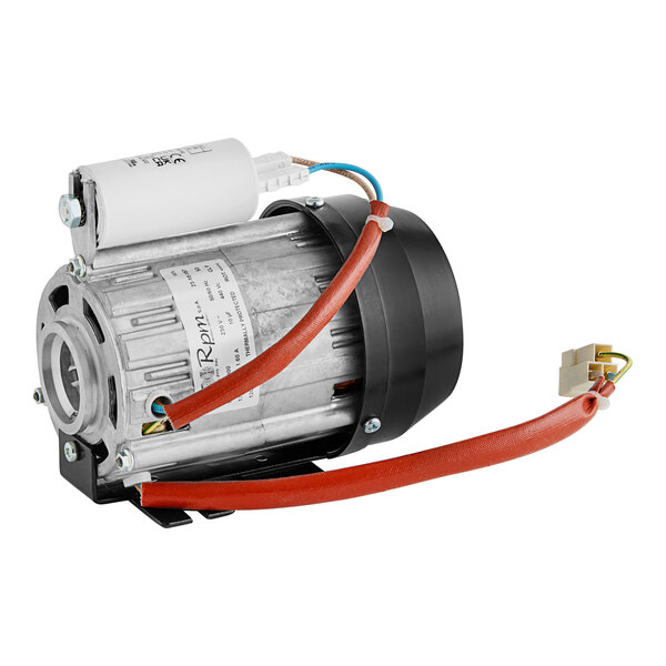 A small Estella Caffe electric motor with a black cover and wires.