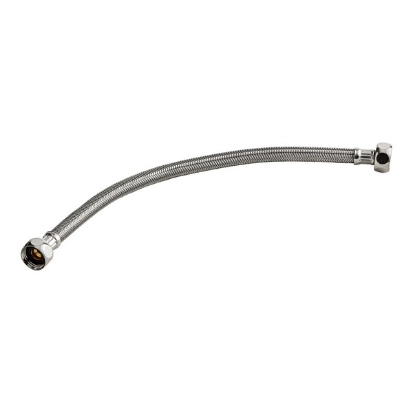 A close-up of a 350mm stainless steel wire hose for Estella Caffe coffee machines with a hose connector.