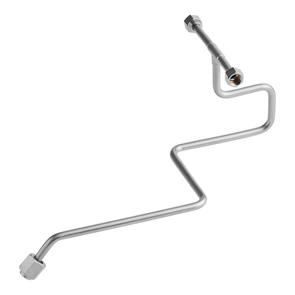 A copper backwater tubing kit with a long curved metal pipe and a handle.