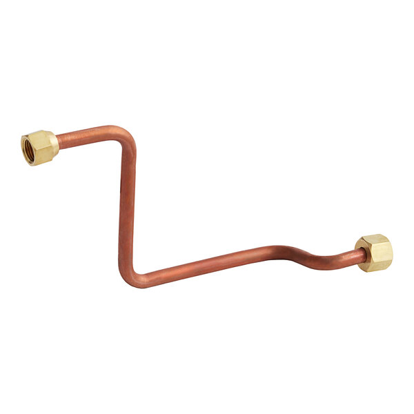 A copper tube with a nut on the end.