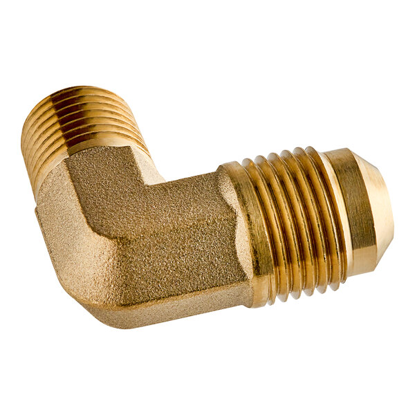 A brass Estella Caffe coffee brew group fitting with a threaded pipe.