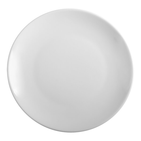 A HydroZero Ivory by Oneida porcelain plate with a white border on a white background.