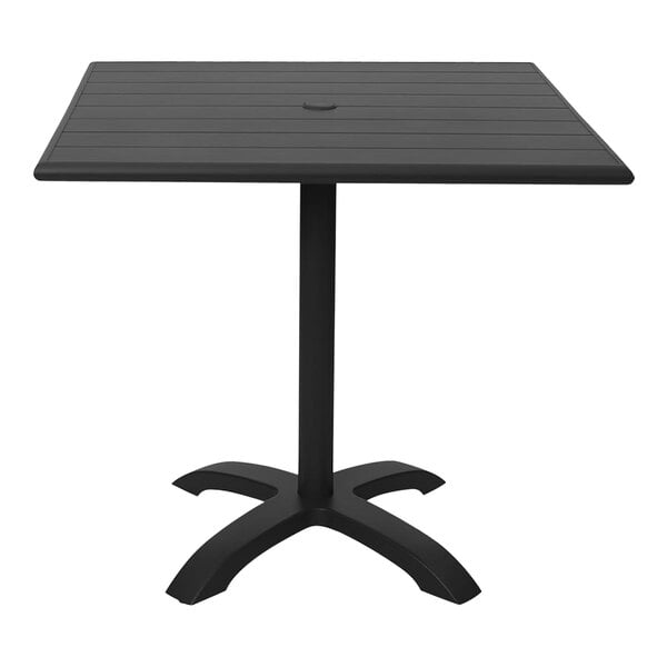 A black square BFM Seating Beachcomber-Bali aluminum table.