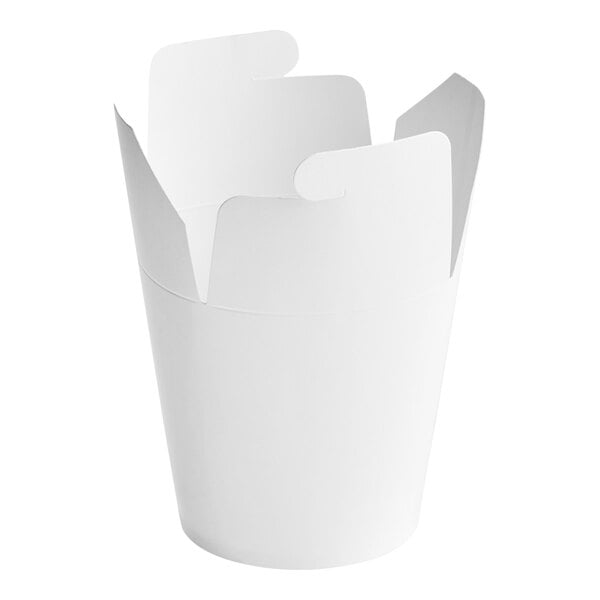 Emperor's Select 32 oz. White Microwavable Paper Round Bottom Take-Out Container - 25/Pack