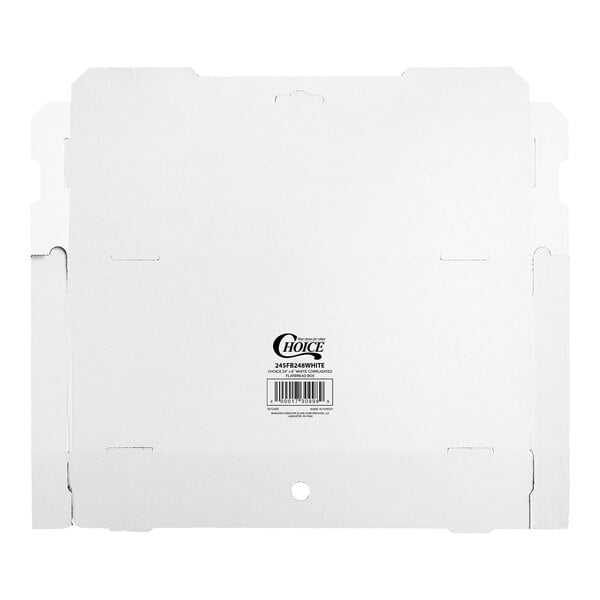 A white Choice corrugated flatbread box with a lid on it.