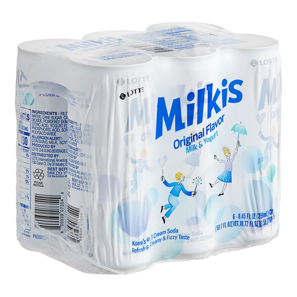 A case of Milkis Original milk soda bottles.