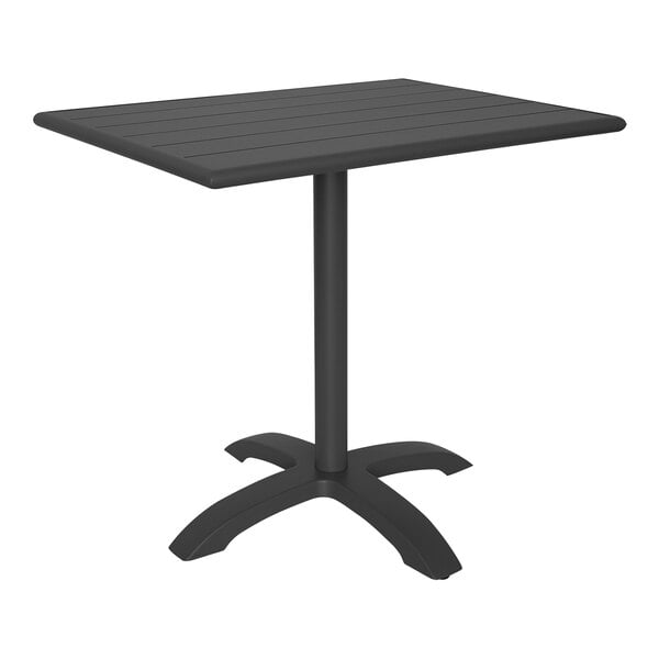 A black rectangular BFM Seating Beachcomber-Bali aluminum table.