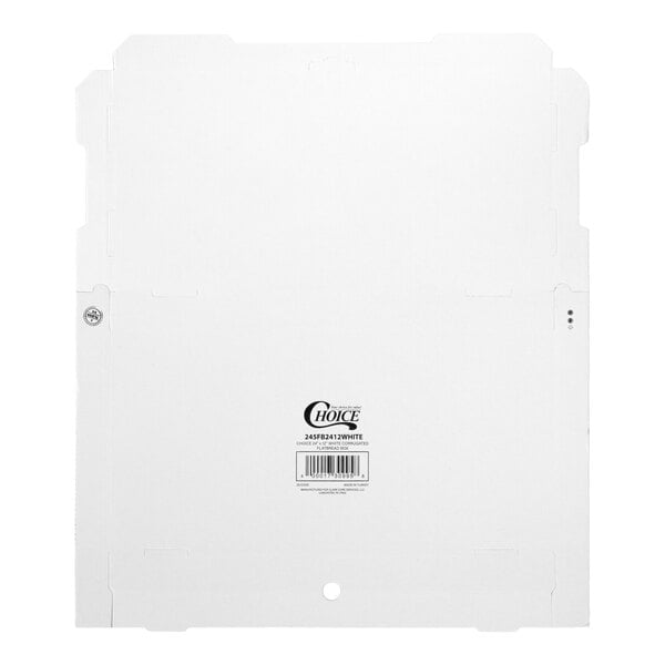 Choice 24" x 12" x 2" White Corrugated Plain Flatbread Box - 25/Bundle