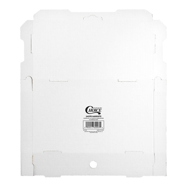 A white cardboard Choice flatbread box with black text.