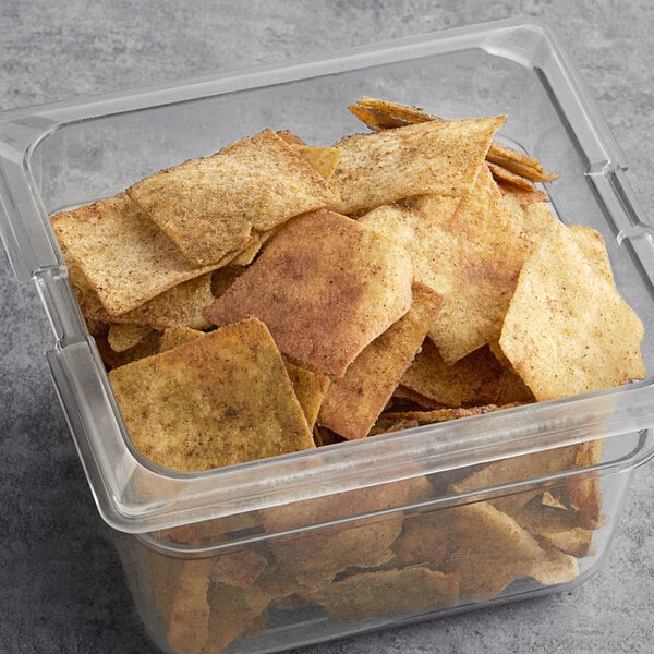 A plastic container of Issa's Za'atar and Thyme Pita Chips.
