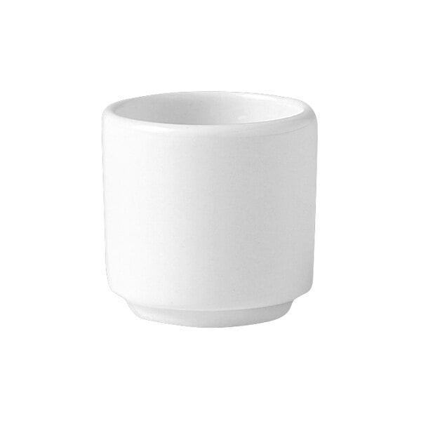 A white Steelite Distinction Monaco egg cup.