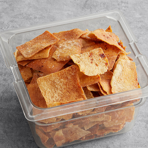 A plastic container of Issa's Cinnamon Sugar Pita Chips.