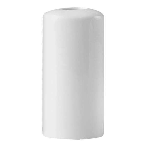 A white cylindrical Steelite Distinction Monaco bud vase.