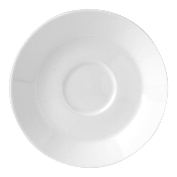 A Steelite Monaco saucer with a circular design on a white background.