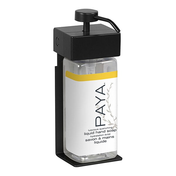 A white and yellow rectangular bottle with black text reading "Paya" on a white background.