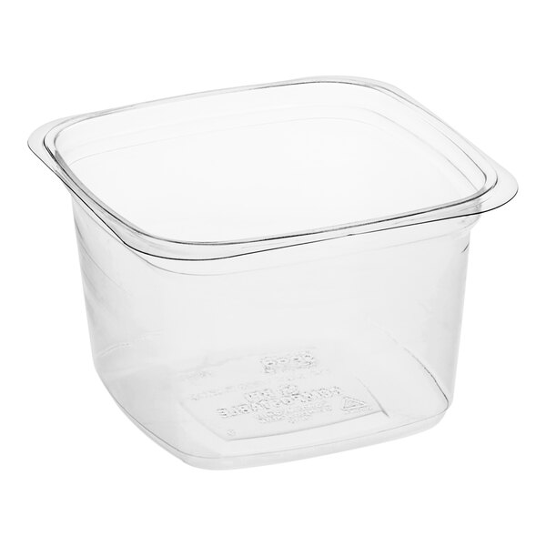 A Good Natured clear PLA deli container with a lid.