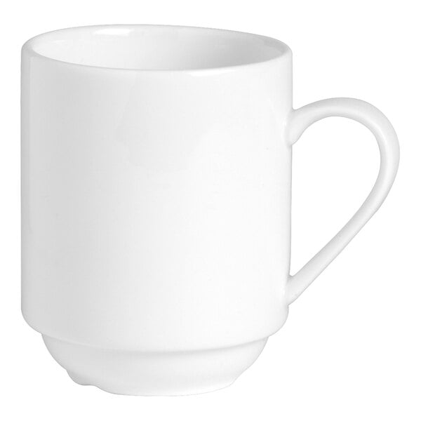 A white Folio Stratford mug with a handle.