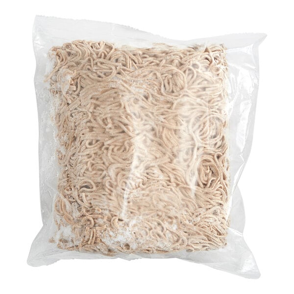 A case of Twin Marquis pre-cooked frozen whole wheat yakisoba noodles in plastic bags.