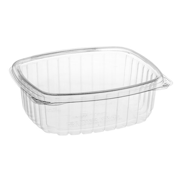 A Good Natured clear plastic clamshell container with a lid.