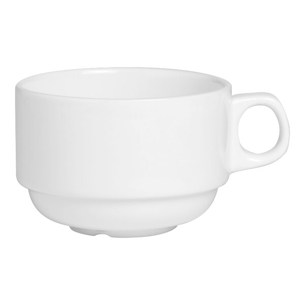 A white Folio Stratford cup with a handle.