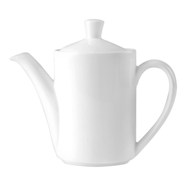 A Steelite Monaco white teapot lid on a white background.