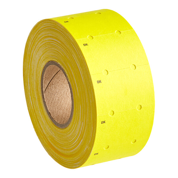A roll of yellow DayMark date coder labels.