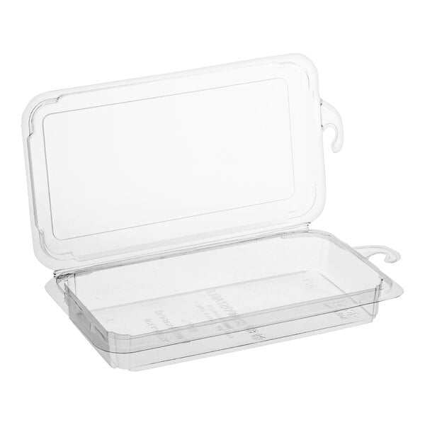 A Good Natured clear PLA hanging clamshell herb container.