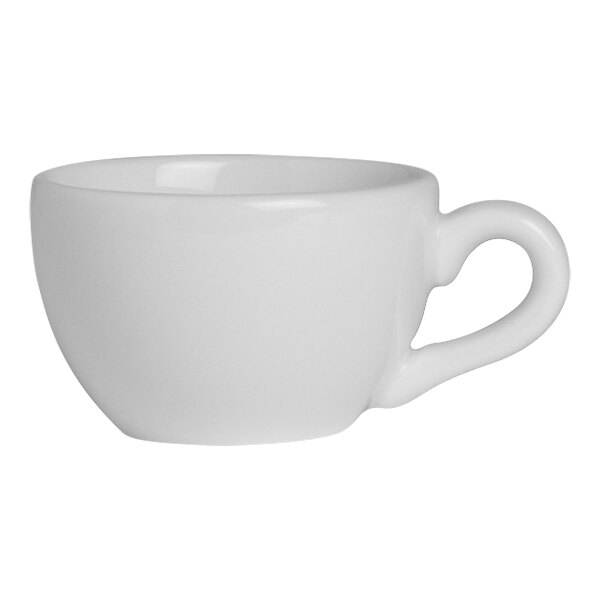 A white Folio Parliament coffee cup with a handle.