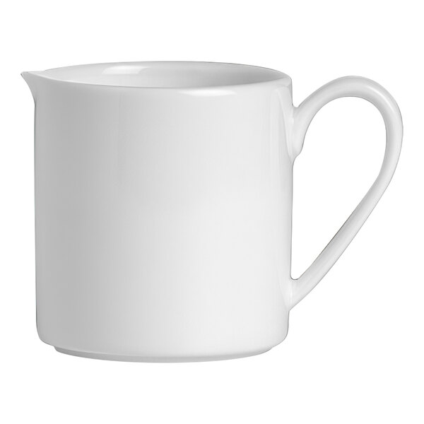 A white Folio Parliament creamer with a handle.