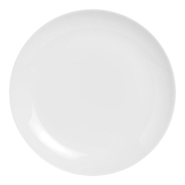 A white Folio Parliament porcelain plate with a plain edge.