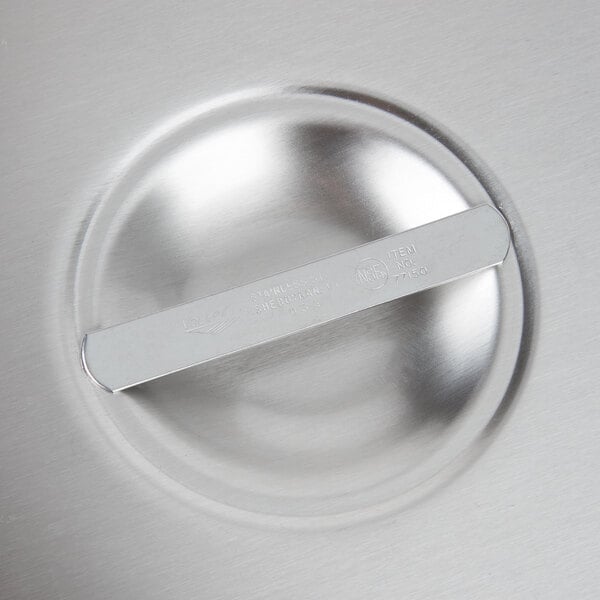 A Vollrath stainless steel deli pan cover.