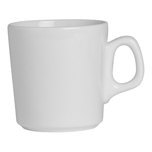 A white Folio Parliament mug with a handle.
