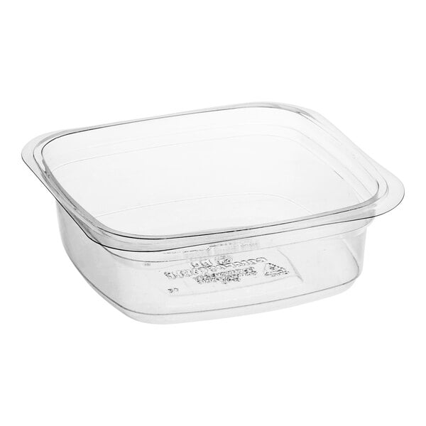 A Good Natured clear PLA deli container with a lid.