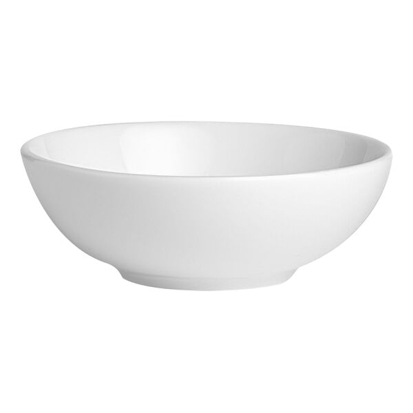 A white Folio Parliament sauce dish with a handle.