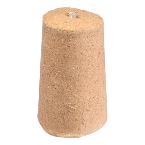 A brown cylindrical Kronos Foods Halal beef and lamb gyros cone with a hole in the top.