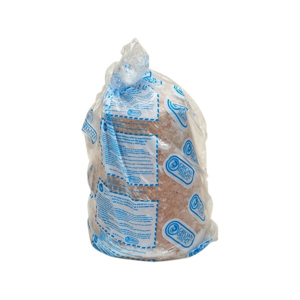 A white and blue wrapped Grecian Delight Athenian Beef and Lamb Gyros cone.