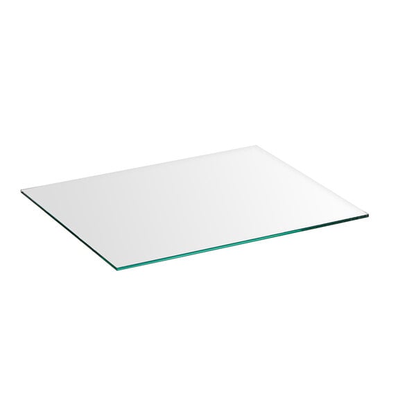 A white rectangular glass top with a green border.