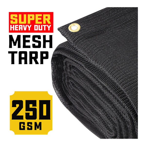 Core Tarps 4' x 15' Black Super Heavy-Duty Weatherproof 7.5