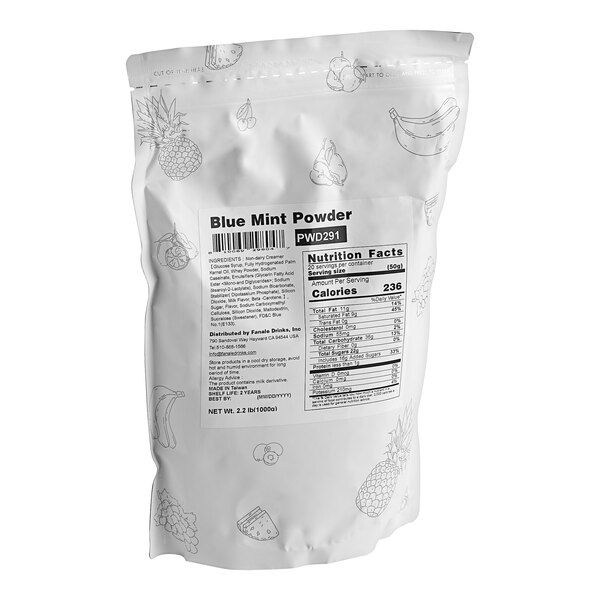 A bag of Fanale Blue Mint Powder.