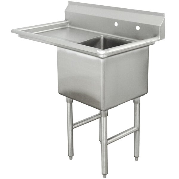 Advance Tabco FC-1-1824-24 One Compartment Stainless Steel Commercial Sink with One Drainboard - 45" Main Image 1