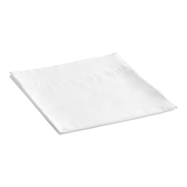 A folded white Oxford Super Deluxe pillowcase on a white background.
