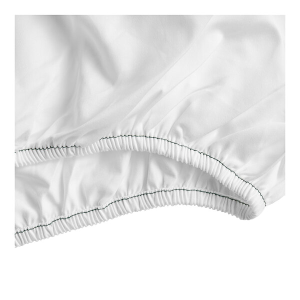 A close-up of a white Oxford Superblend fitted sheet.